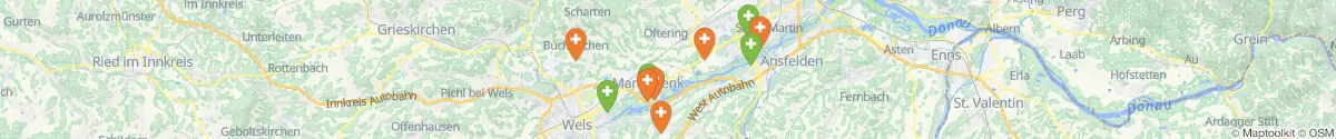 Kartenansicht für Apotheken-Notdienste in der Nähe von Oftering (Linz  (Land), Oberösterreich)